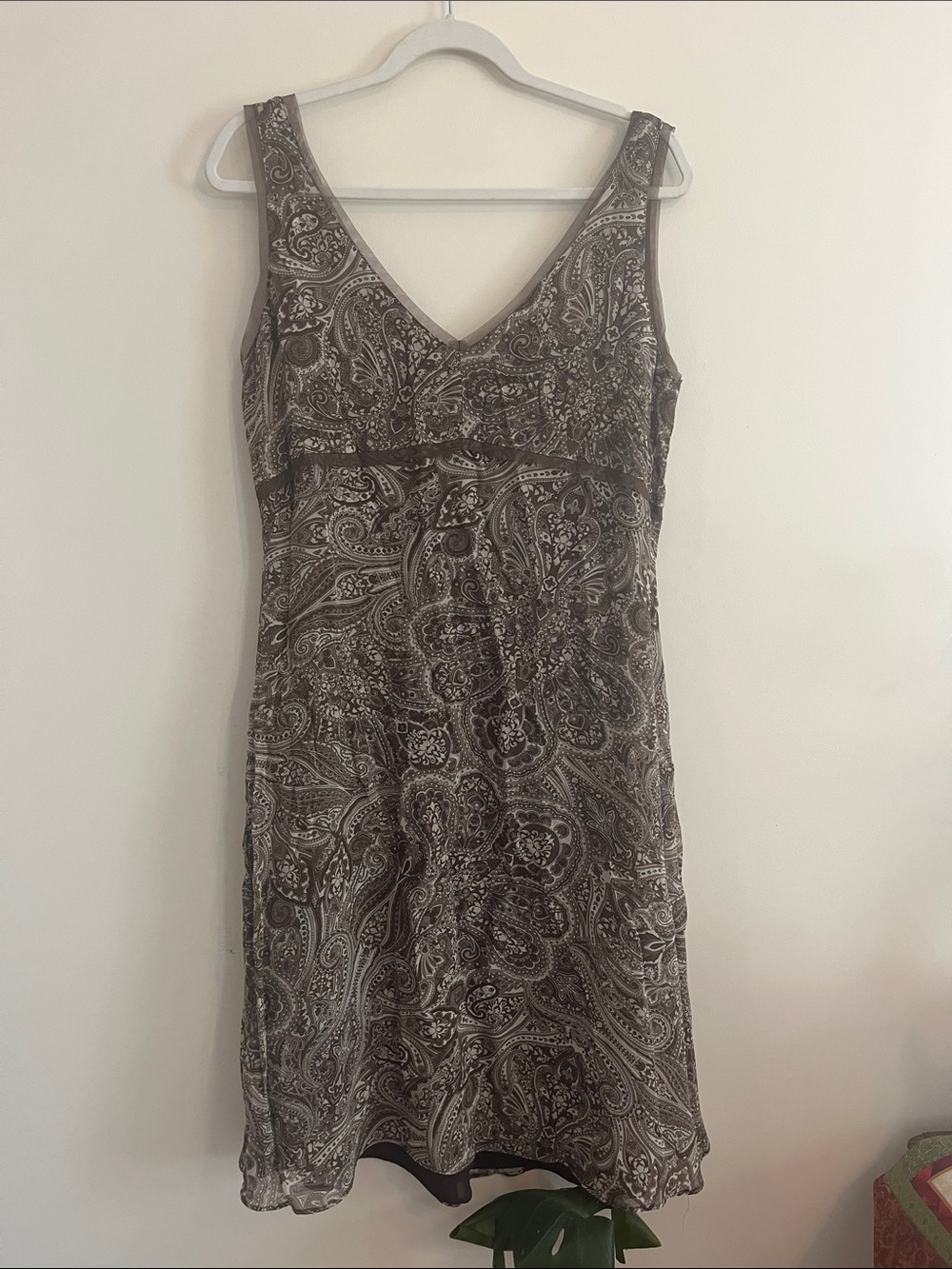 Vintage Old Navy Paisley Babydoll Fairy Dress Y2K 2003 Mesh Brown Autumn Forest